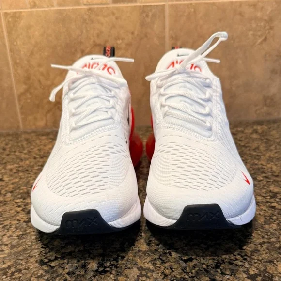 *Gently Used* MEN Nike AIR MAX 270 White / University Red (BV2523 100) Size 14 - Picture 2 of 5